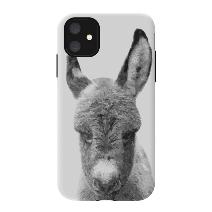 iPhone 11 StrongFit Black and White Baby Donkey by Alemi
