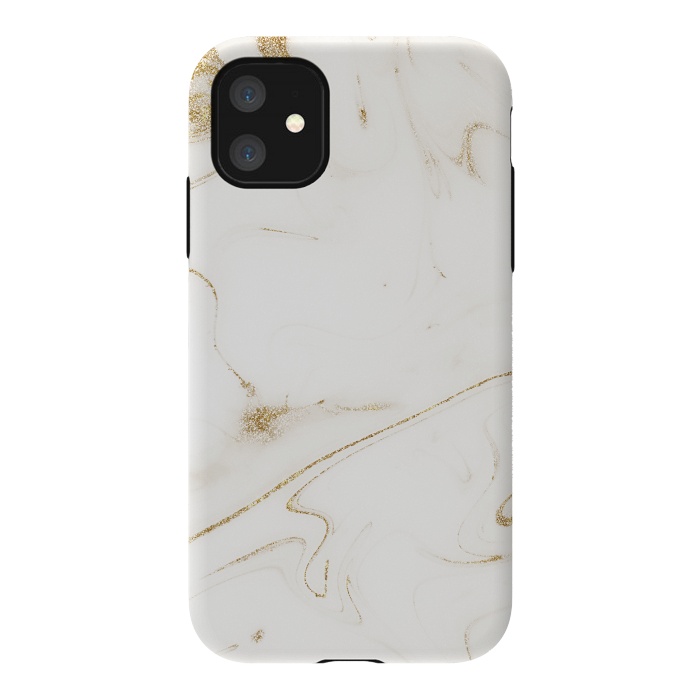 iPhone 11 StrongFit Elegant gold and white marble image by InovArts