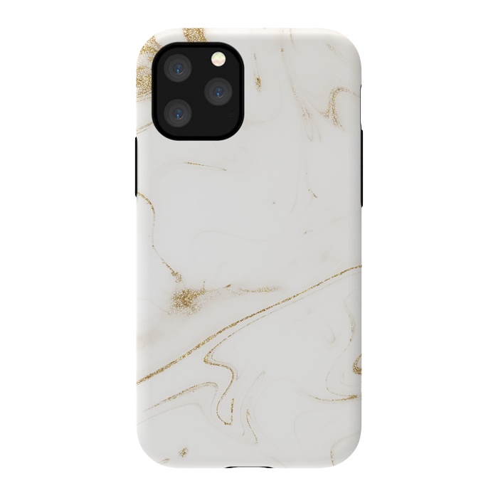 iPhone 11 Pro StrongFit Elegant gold and white marble image by InovArts