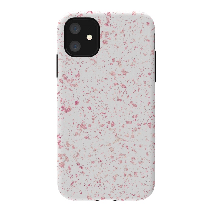 iPhone 11 StrongFit Classy vintage marble rose gold terrazzo design by InovArts