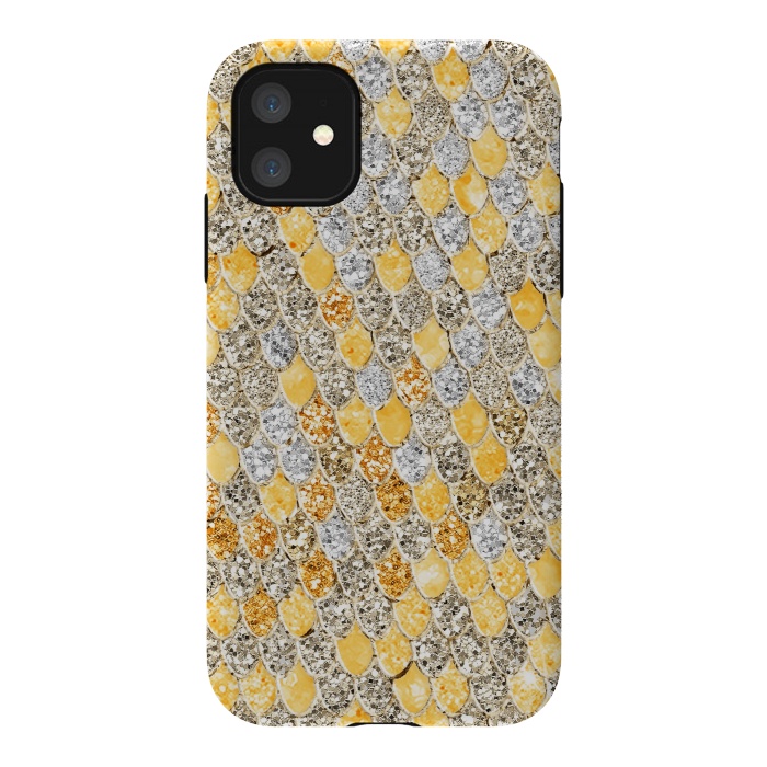 iPhone 11 StrongFit Gold and Silver Sparkling Mermaid Scales by  Utart