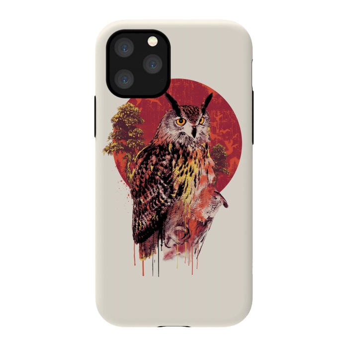 iPhone 11 Pro StrongFit Owl Red by Riza Peker