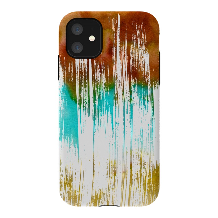iPhone 11 StrongFit Watercolor Scratches by Creativeaxle