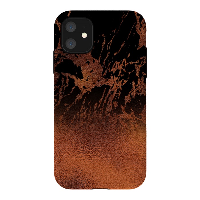 iPhone 11 StrongFit Copper Gold and Black Marble  by  Utart