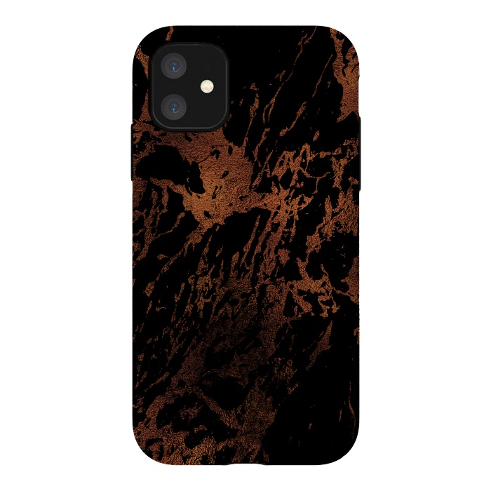 iPhone 11 StrongFit Copper Metal Veined Marble by  Utart