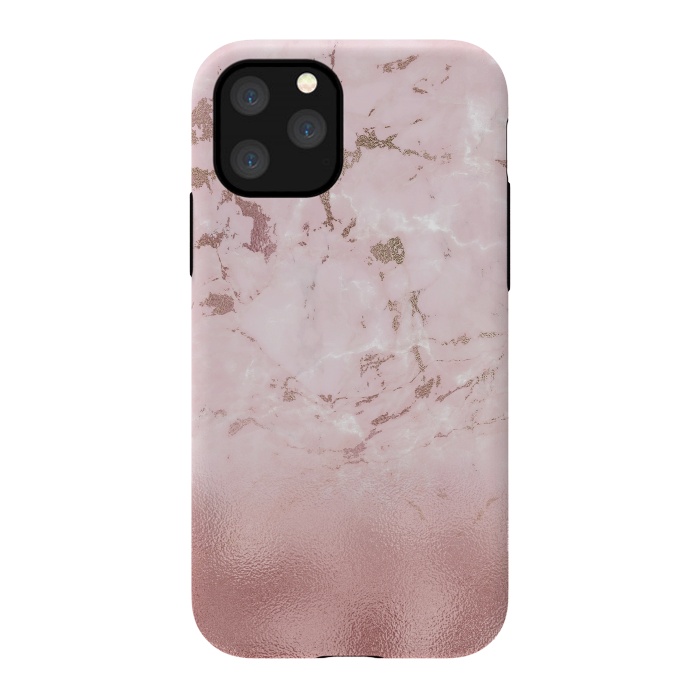 iPhone 11 Pro StrongFit Rose Gold Glitter Marble Blush by  Utart