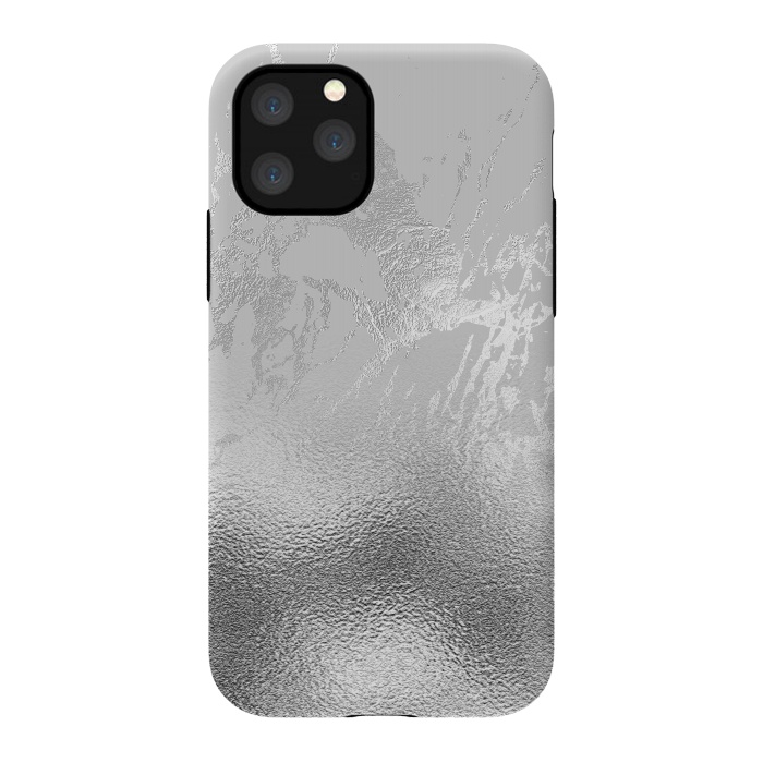 iPhone 11 Pro StrongFit Silver Marble and Glitter Foil by  Utart