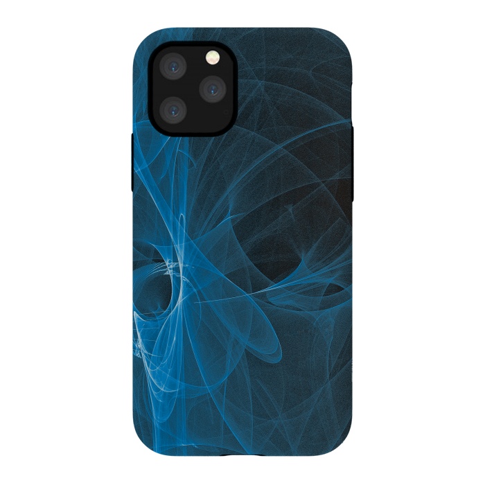 iPhone 11 Pro StrongFit Blue Light Fractals On Black by Andrea Haase