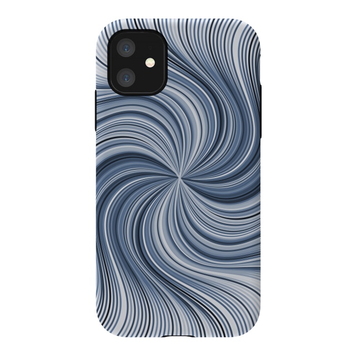 iPhone 11 StrongFit Abstract Wavy Lines In Shades Of Blue by Andrea Haase
