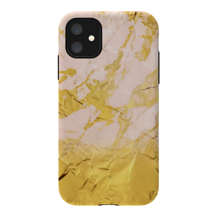 iPhone 11 StrongFit Gold Foil and Pink Marble Glamour by  Utart