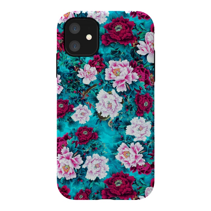 iPhone 11 StrongFit Peonies by Riza Peker