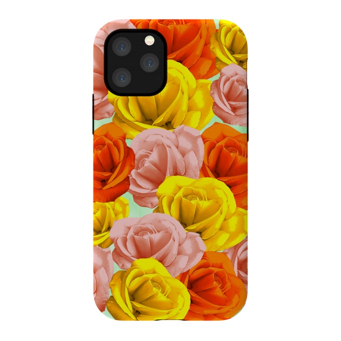 iPhone 11 Pro StrongFit Roses Pastel Colors Floral Collage by BluedarkArt