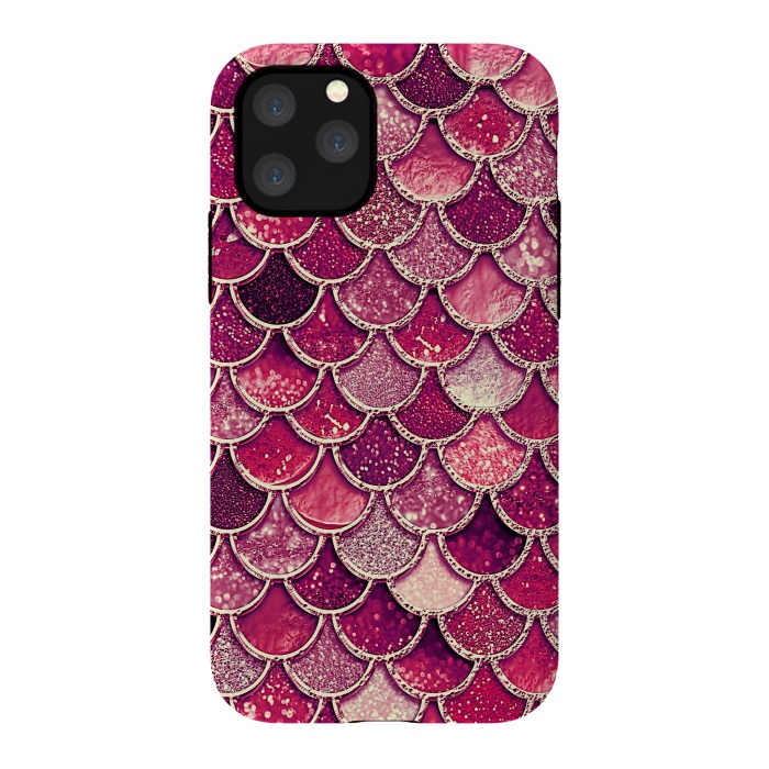 iPhone 11 Pro StrongFit Pink and Purple Pretty Sparkling Mermaid Scales  by  Utart