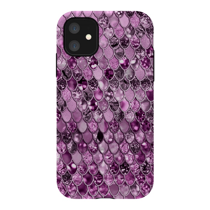 iPhone 11 StrongFit Purple and Violet Trendy Shine Mermaid Scales by  Utart