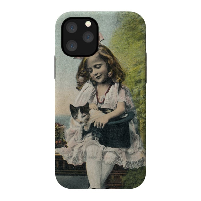 iPhone 11 Pro StrongFit Retro Girl With Cat by Andrea Haase