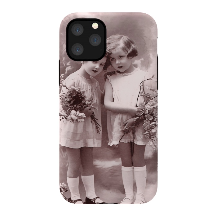 iPhone 11 Pro StrongFit Cute Retro Girls With Flowers by Andrea Haase