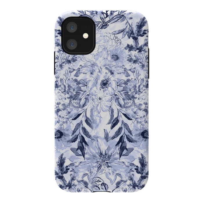 iPhone 11 StrongFit Watercolor grey floral hand paint by InovArts