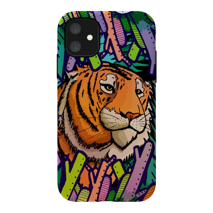 iPhone 11 StrongFit Tiger in the undergrowth  by Steve Wade (Swade)
