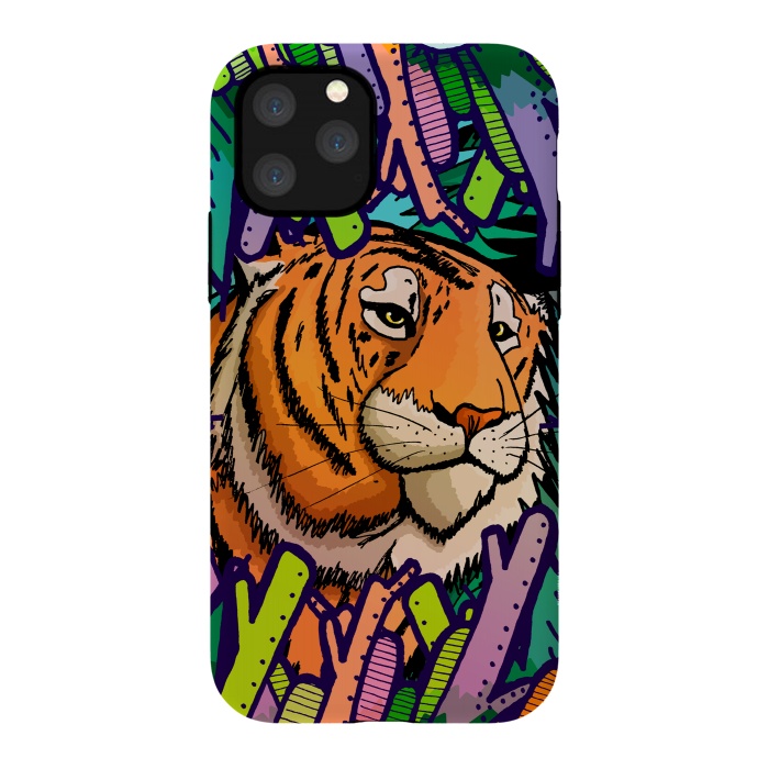 iPhone 11 Pro StrongFit Tiger in the undergrowth  by Steve Wade (Swade)