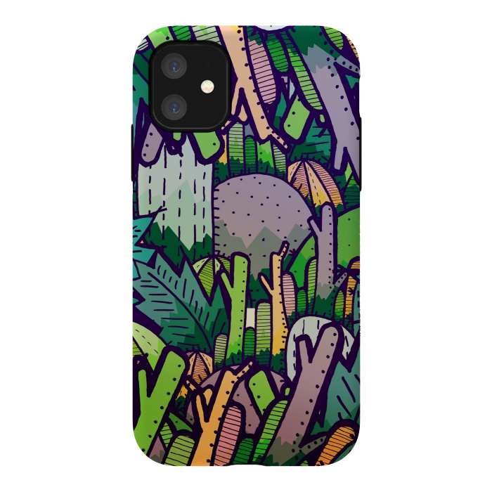 iPhone 11 StrongFit Jungle Cactus by Steve Wade (Swade)