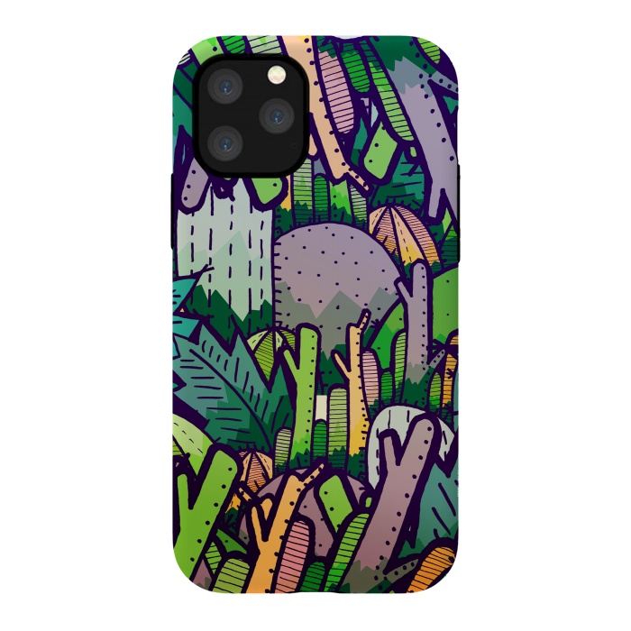 iPhone 11 Pro StrongFit Jungle Cactus by Steve Wade (Swade)