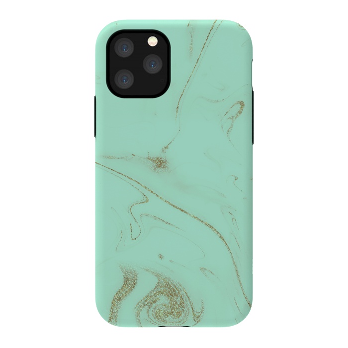iPhone 11 Pro StrongFit Elegant gold and mint marble image by InovArts