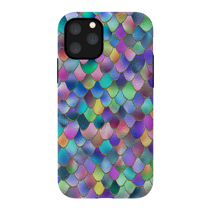 iPhone 11 Pro StrongFit Colorful Carnival Wonky Metal Mermaid Scales by  Utart