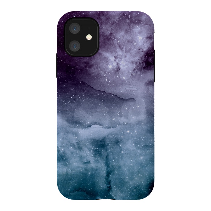 iPhone 11 StrongFit Watercolor and nebula abstract design by InovArts