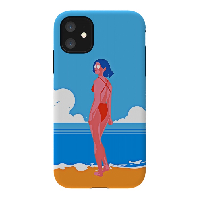 iPhone 11 StrongFit Summer Girl at the Beach by DaDo ART