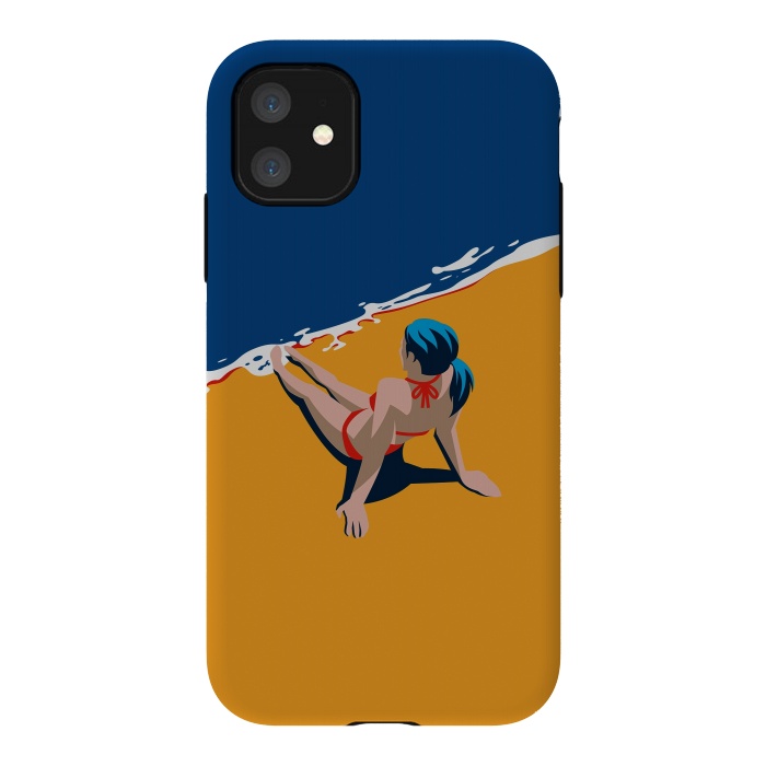 iPhone 11 StrongFit Girl at the beach by DaDo ART
