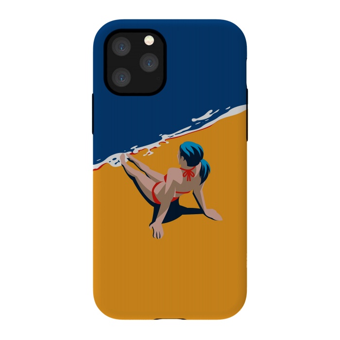 iPhone 11 Pro StrongFit Girl at the beach by DaDo ART