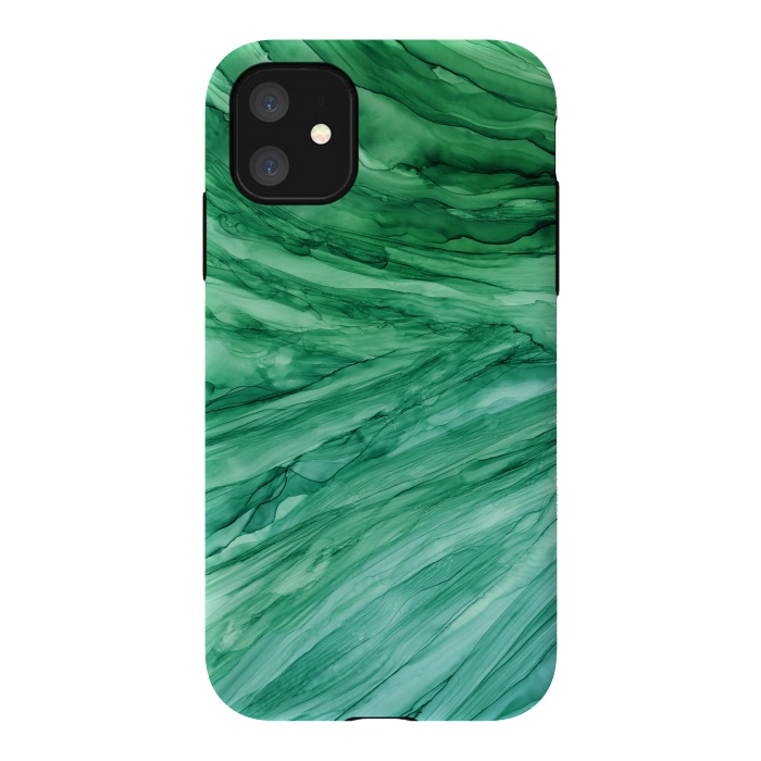 iPhone 11 StrongFit Emerald Green Marble by Becky Starsmore