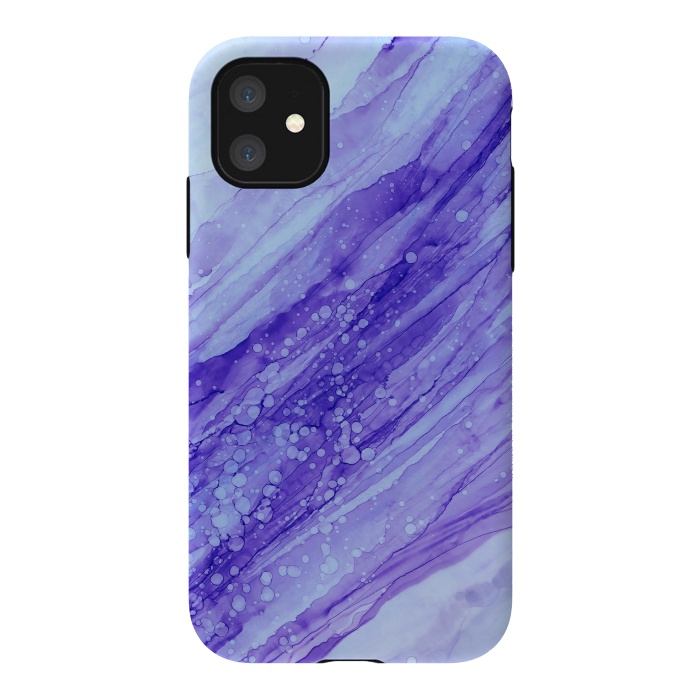 iPhone 11 StrongFit Purple Marble Print by Becky Starsmore