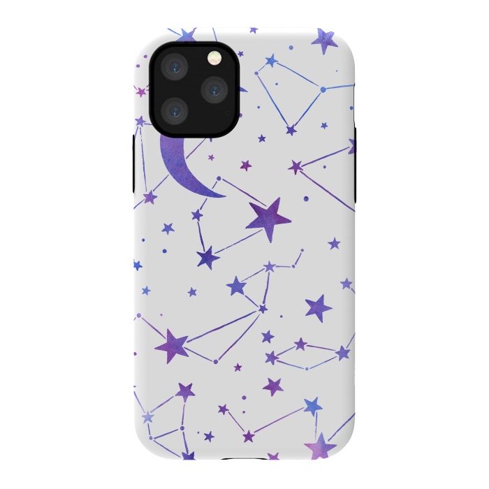 iPhone 11 Pro StrongFit Watercolor Star And Moon Constellations by Becky Starsmore