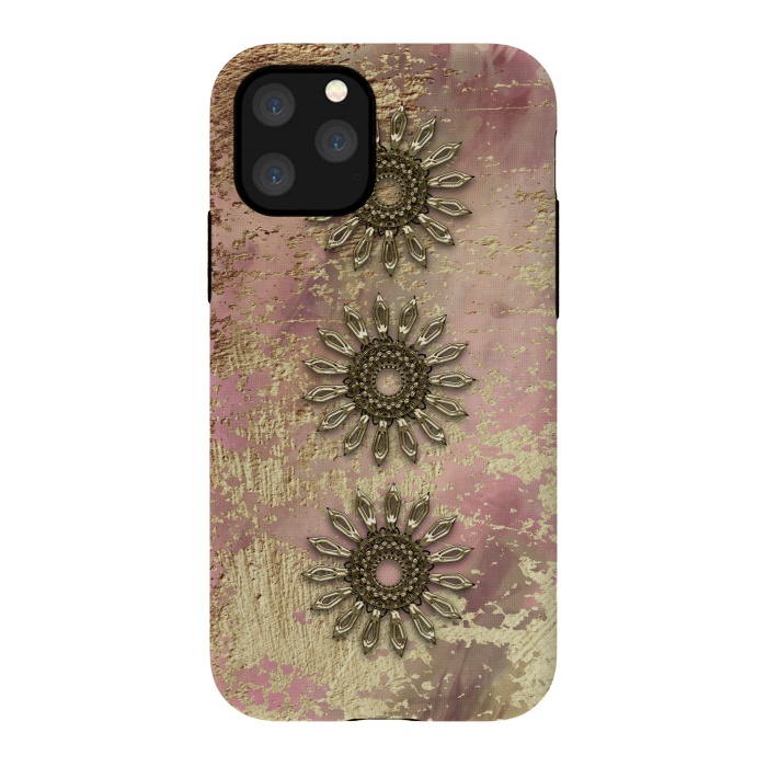 iPhone 11 Pro StrongFit Golden Embellishments On Pink And Gold by Andrea Haase