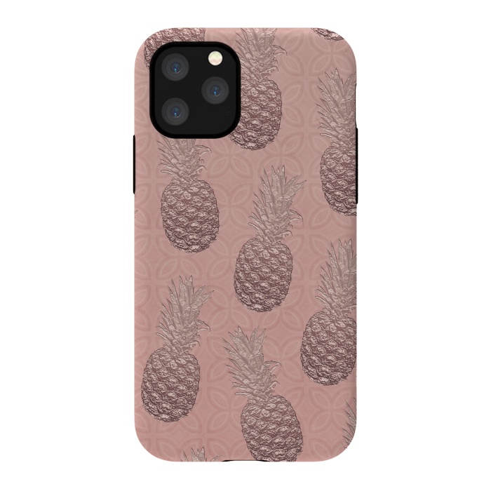 iPhone 11 Pro StrongFit Shiny Pink Pineapple by Andrea Haase