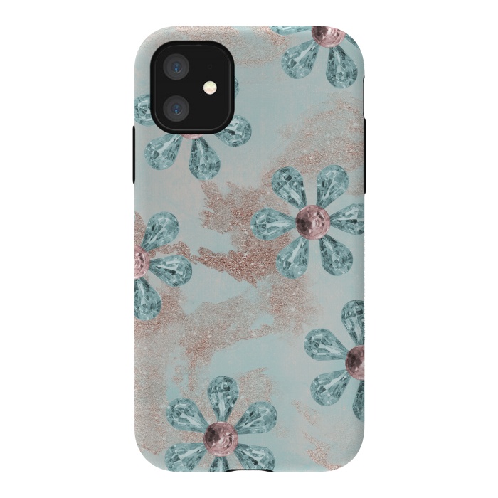iPhone 11 StrongFit Rhinesone Flower Sparkle by Andrea Haase