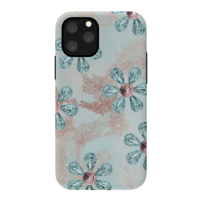 iPhone 11 Pro StrongFit Rhinesone Flower Sparkle by Andrea Haase