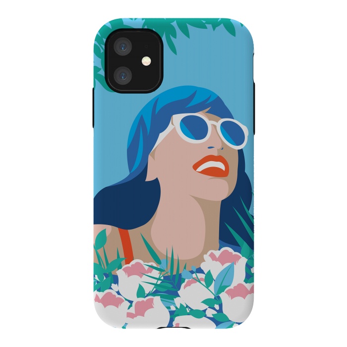 iPhone 11 StrongFit Blue Summer Girl by DaDo ART