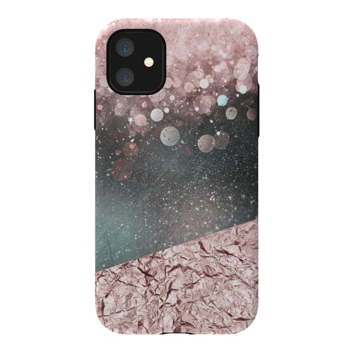 iPhone 11 StrongFit Rosegold Sparkle 2 by Andrea Haase