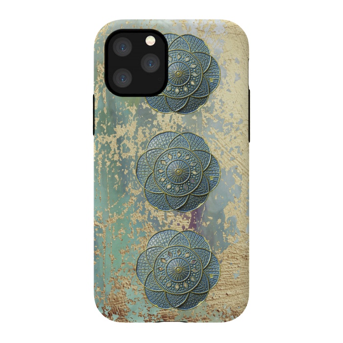iPhone 11 Pro StrongFit Precious Embellishment On Gold And Teal by Andrea Haase