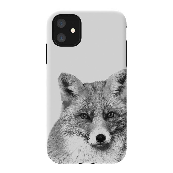 iPhone 11 StrongFit Black and White Fox by Alemi