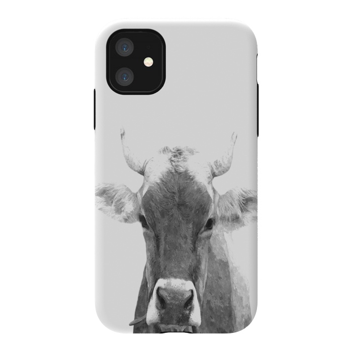 iPhone 11 StrongFit Black and White Cow by Alemi