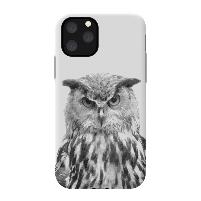 iPhone 11 Pro StrongFit Black and White Owl by Alemi