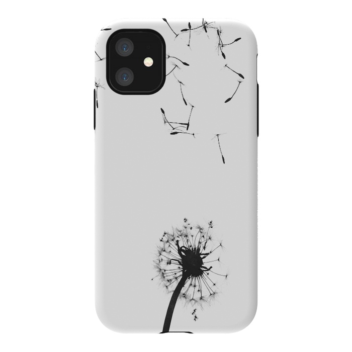 iPhone 11 StrongFit Black and White Dandelion #2 by Alemi