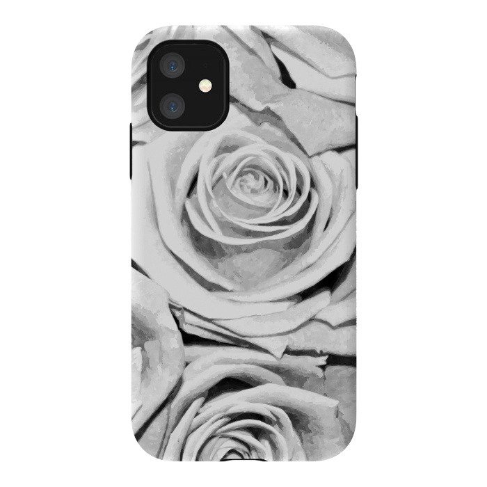 iPhone 11 StrongFit Black and White Roses by Alemi