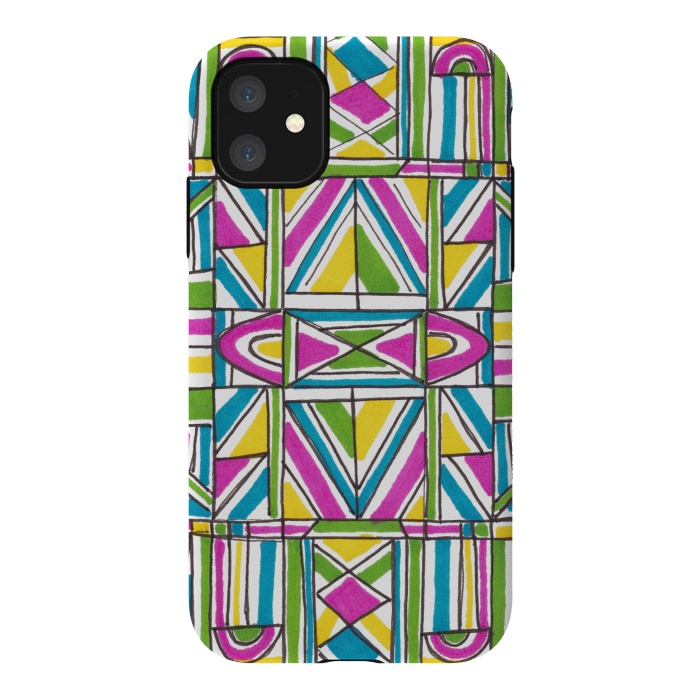 iPhone 11 StrongFit Geometric Pattern by Laura K Maxwell
