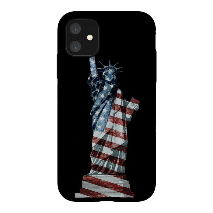 iPhone 11 StrongFit Lady Of Liberty Stars And Stripes by Andrea Haase