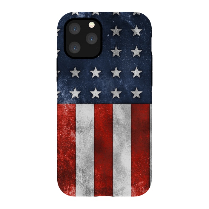 iPhone 11 Pro StrongFit Grunge Style American Flag by Andrea Haase