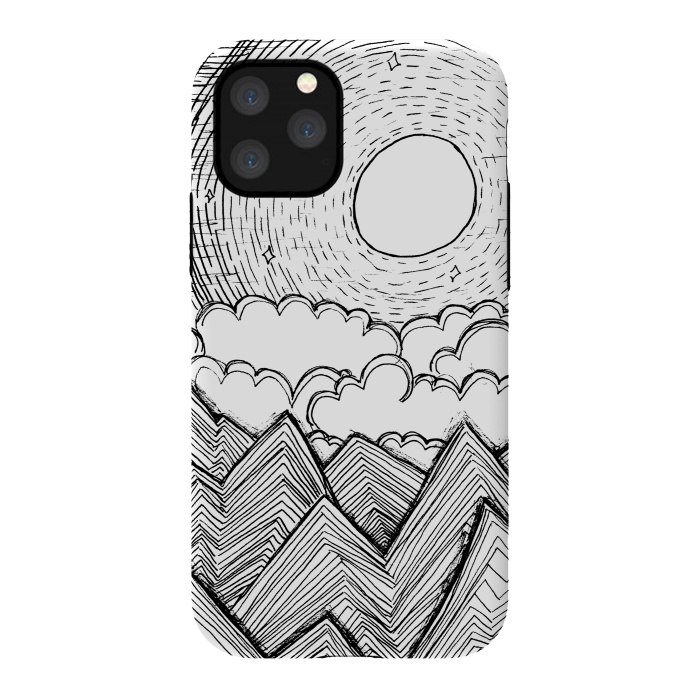 iPhone 11 Pro StrongFit Mountains and Clouds by Laura K Maxwell